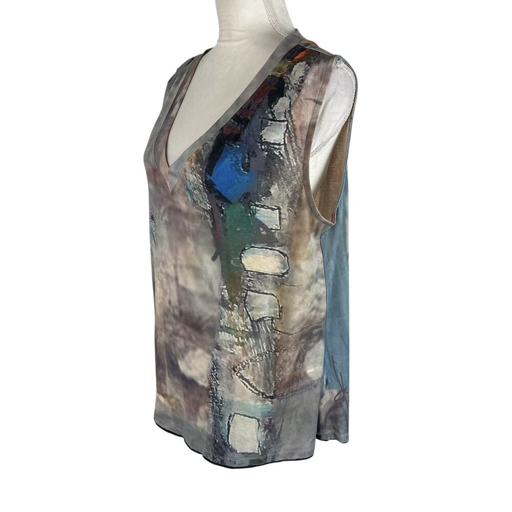 3 Potato Sleeveless Lagenlook Blouse Art to Wear Artsy Indie Boho Size L/XL NWT - Picture 4 of 8